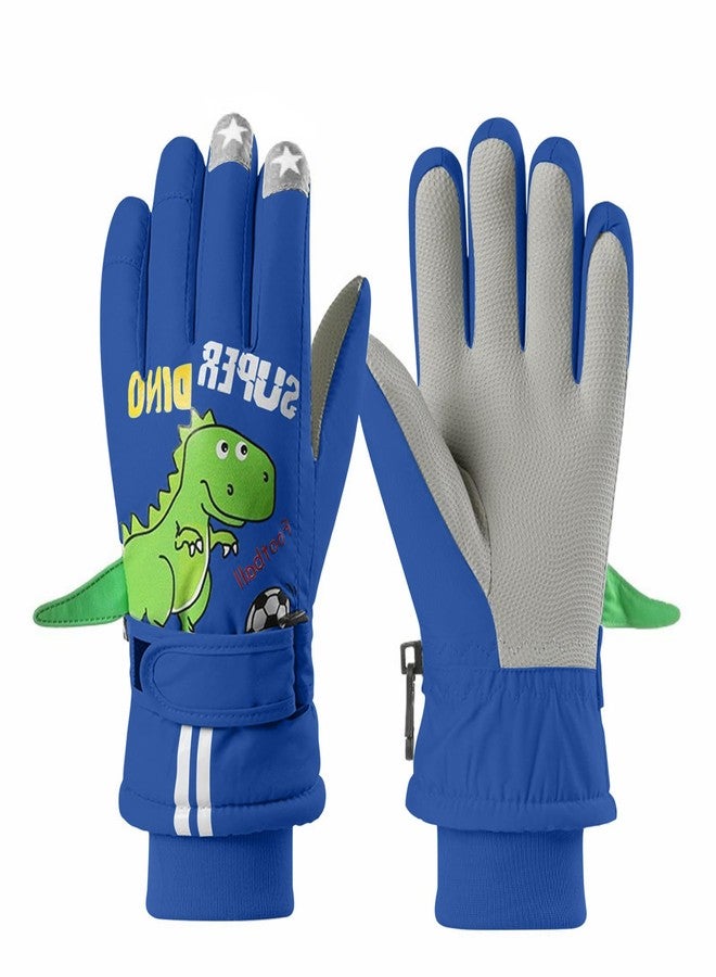 DUFFOBAN Kids Snow Gloves for Boys & Girls - Winter Warm Ski Gloves with Anti-Slip Grip, Toddler to Youth Cold Weather Gloves for Skiing, Snowboarding, Outdoor Play, Blue - Image 1
